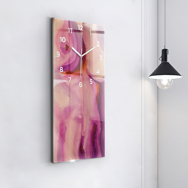 Vertikální skleněné hodiny Malba žen