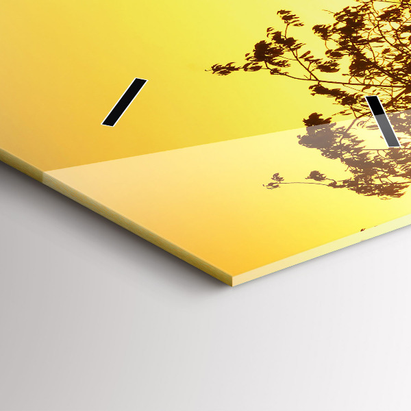 Vertikální skleněné hodiny Mlha při východu slunce