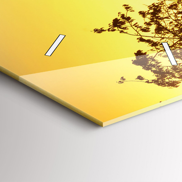 Vertikální skleněné hodiny Mlha při východu slunce