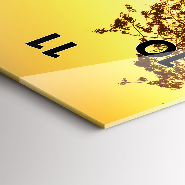 Vertikální skleněné hodiny Mlha při východu slunce