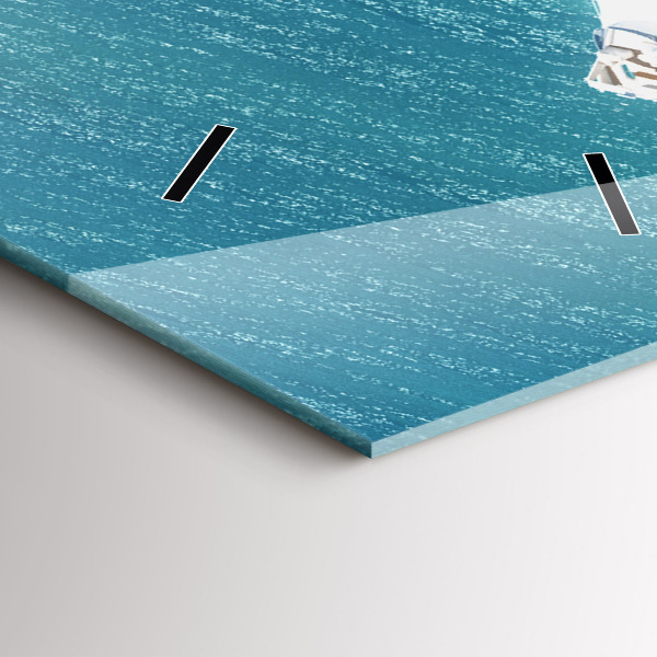 Vertikální skleněné hodiny Srdcový ostrov