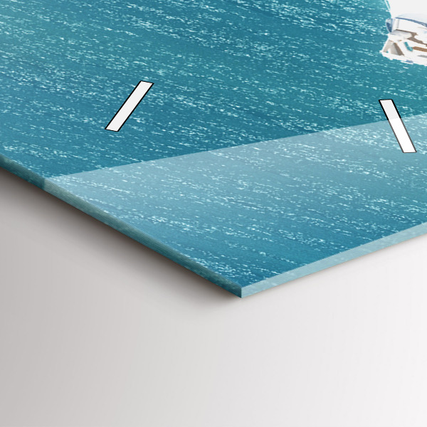 Vertikální skleněné hodiny Srdcový ostrov