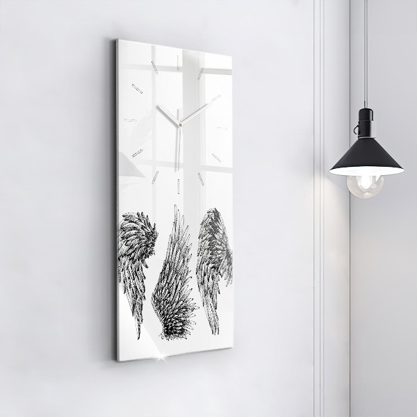 Vertikální skleněné hodiny Křídla anděla