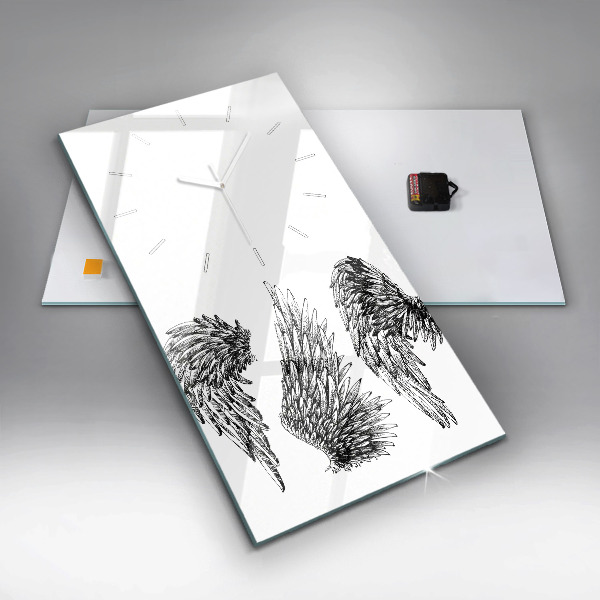 Vertikální skleněné hodiny Křídla anděla