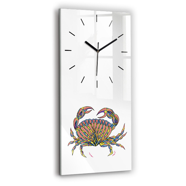 Vertikální skleněné hodiny Etnický krab