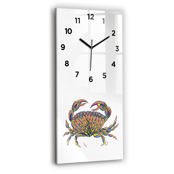 Vertikální skleněné hodiny Etnický krab