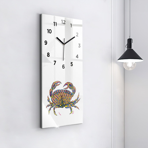 Vertikální skleněné hodiny Etnický krab