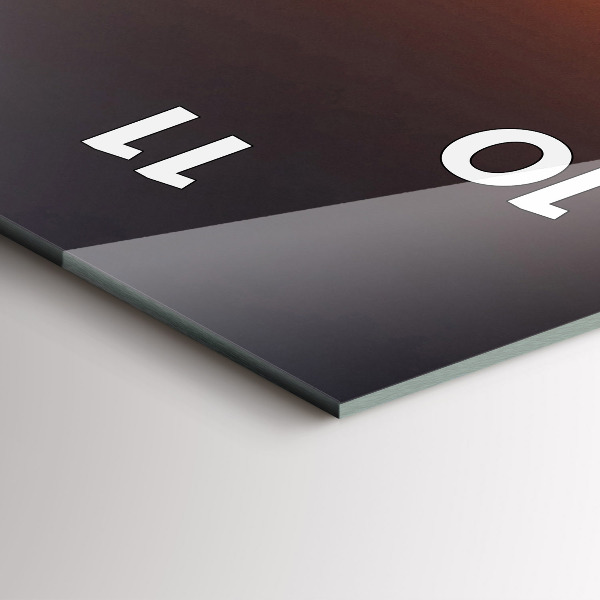 Vertikální nástěnné hodiny Běžec a západ slunce