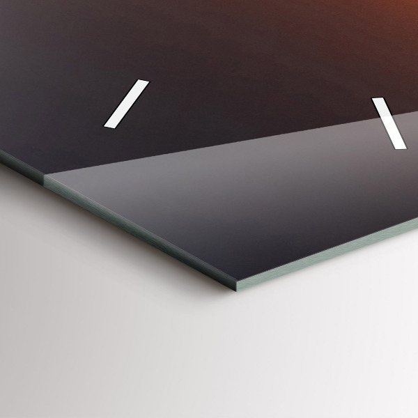 Vertikální nástěnné hodiny Běžec a západ slunce