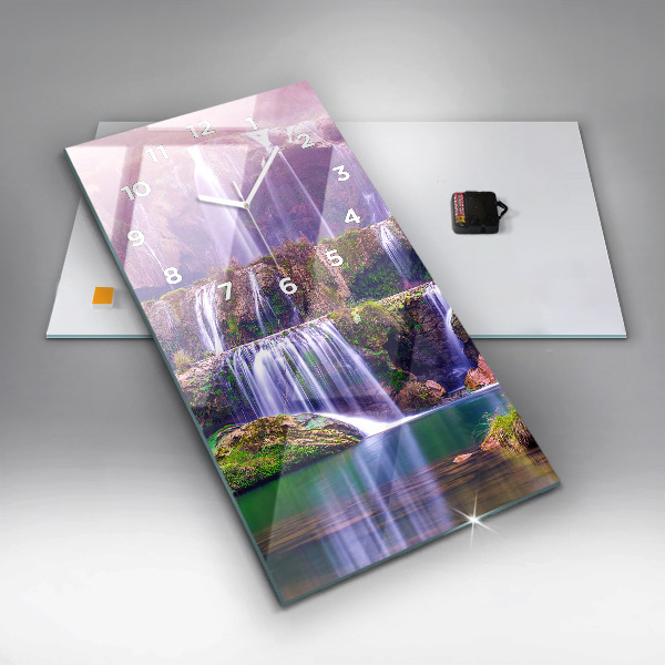 Vertikální nástěnné hodiny Vodopád Jiulong Čína