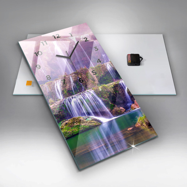 Vertikální nástěnné hodiny Vodopád Jiulong Čína