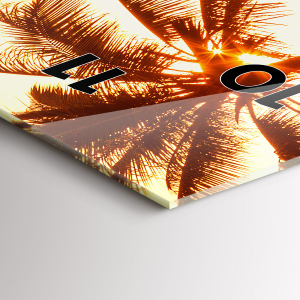 Vertikální nástěnné hodiny Slunečné palmy