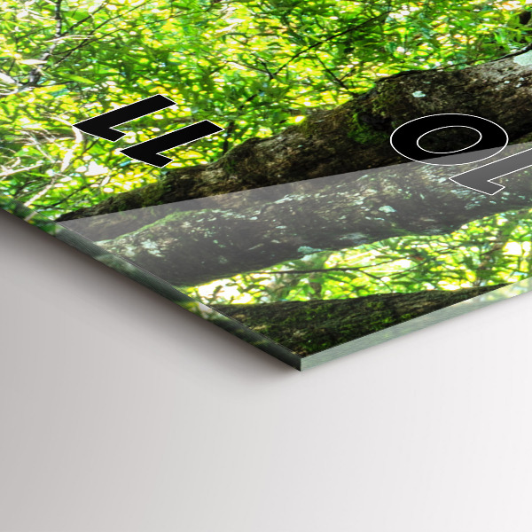 Vertikální skleněné hodiny Vodopád v lese