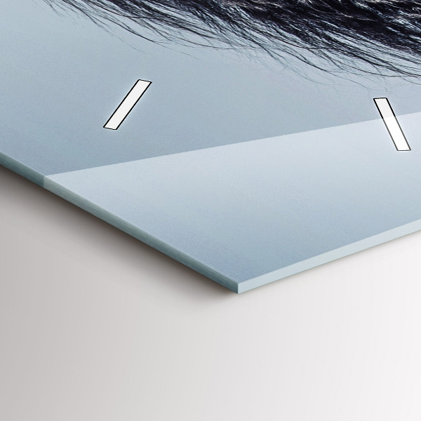 Vertikální skleněné hodiny Cválající bílý kůň