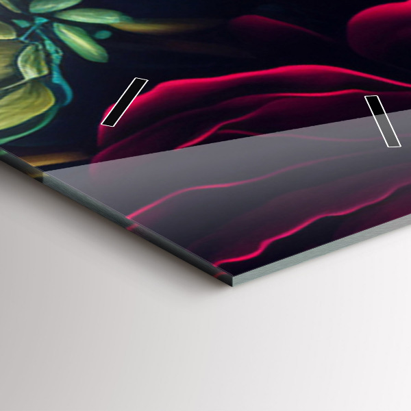 Vertikální skleněné hodiny Vintage kytice květin