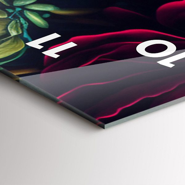 Vertikální skleněné hodiny Vintage kytice květin