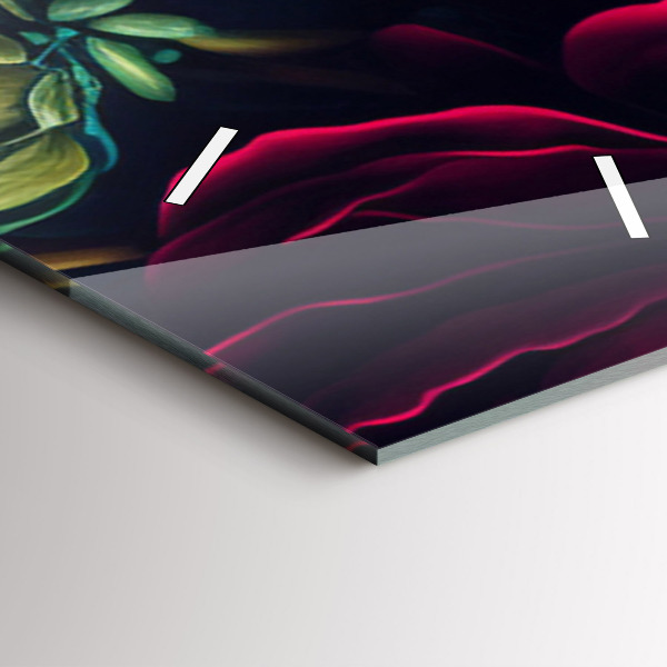 Vertikální skleněné hodiny Vintage kytice květin