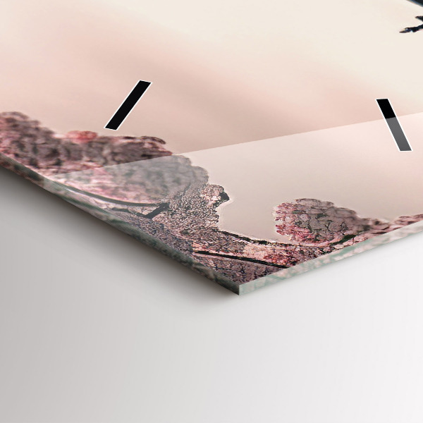 Vertikální skleněné hodiny Věž a květiny v Asii