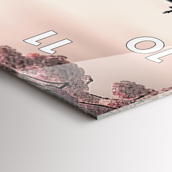 Vertikální skleněné hodiny Věž a květiny v Asii