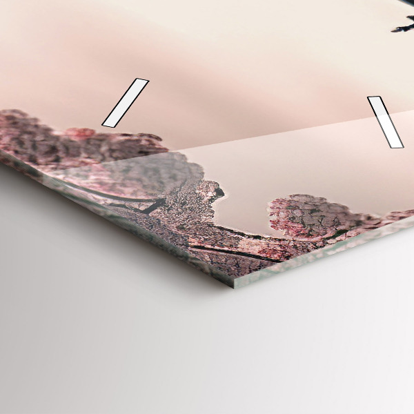 Vertikální skleněné hodiny Věž a květiny v Asii