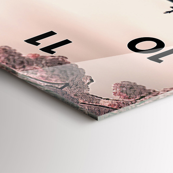 Vertikální skleněné hodiny Věž a květiny v Asii