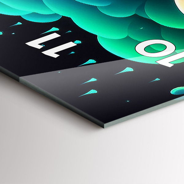 Vertikální skleněné hodiny Neonové houby