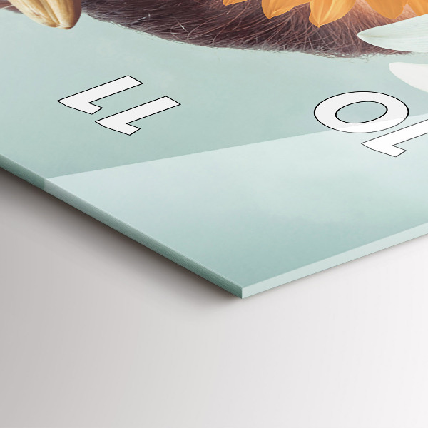 Vertikální skleněné hodiny Žena s květinami