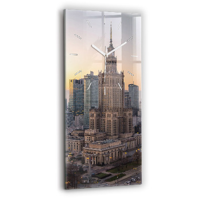 Vertikální nástěnné hodiny Panorama Varšavy