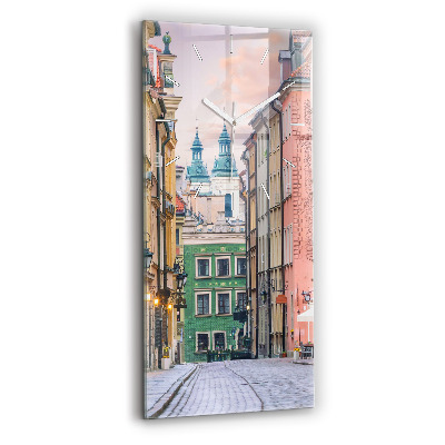 Vertikální skleněné hodiny Staré město ve Varšavě