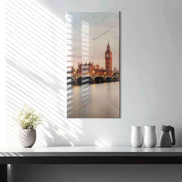 Vertikální nástěnné hodiny Big Ben londýnské panorama