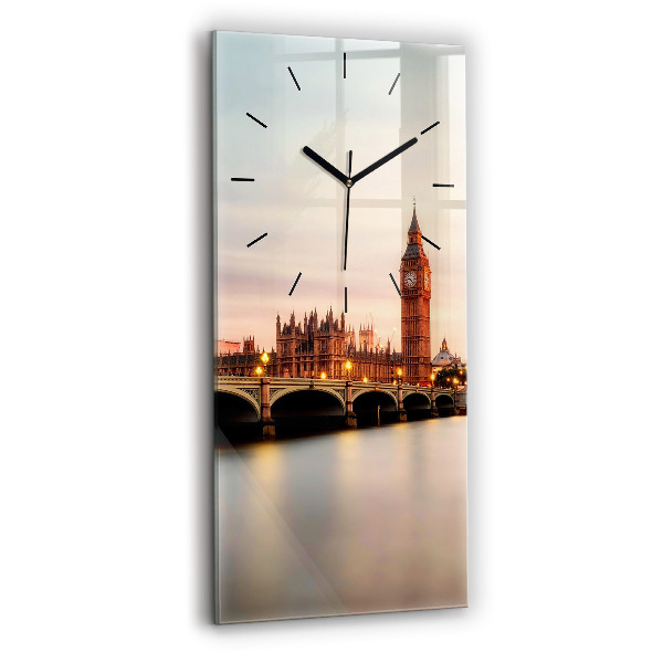 Vertikální nástěnné hodiny Big Ben londýnské panorama