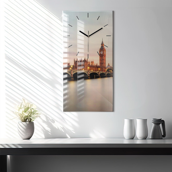 Vertikální nástěnné hodiny Big Ben londýnské panorama