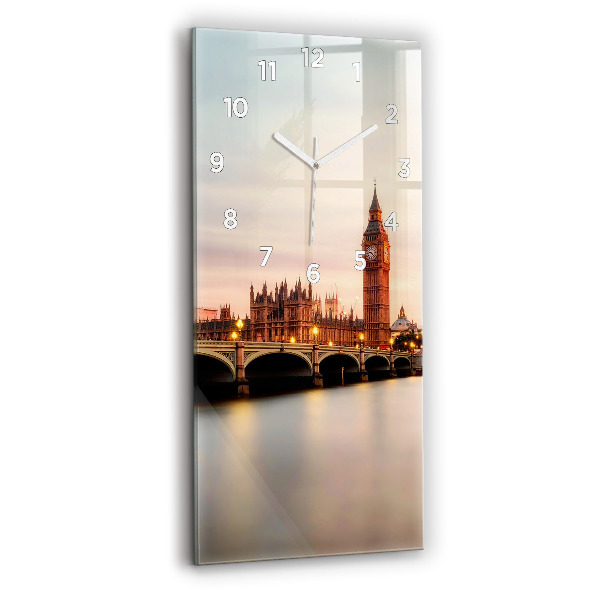 Vertikální nástěnné hodiny Big Ben londýnské panorama