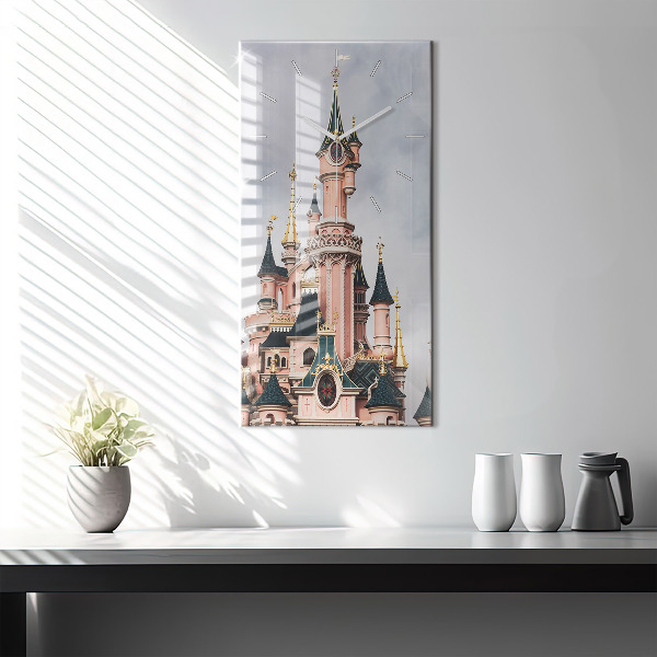 Vertikální nástěnné hodiny Zámek Disneyland v Paříži
