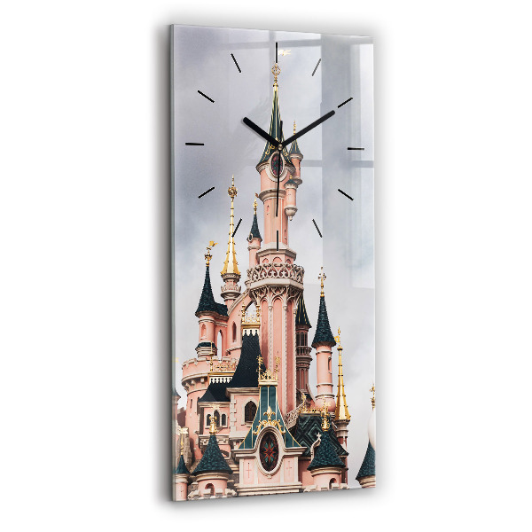 Vertikální nástěnné hodiny Zámek Disneyland v Paříži