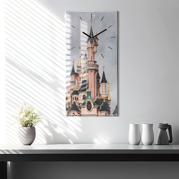 Vertikální nástěnné hodiny Zámek Disneyland v Paříži