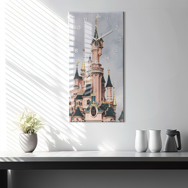 Vertikální nástěnné hodiny Zámek Disneyland v Paříži