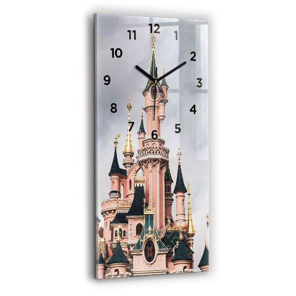 Vertikální nástěnné hodiny Zámek Disneyland v Paříži