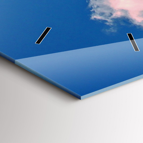 Vertikální nástěnné hodiny Hory pod modrou oblohou