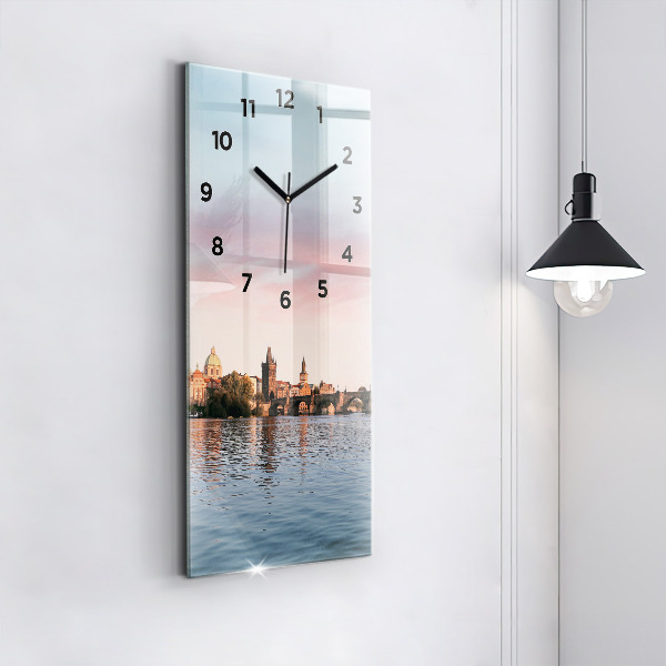 Vertikální nástěnné hodiny Karlův most v Praze