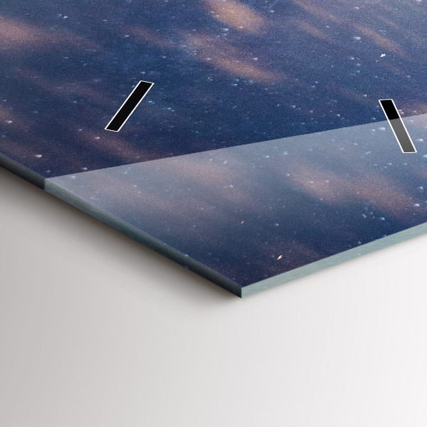 Vertikální nástěnné hodiny Hory při západu slunce