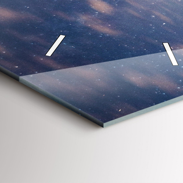 Vertikální nástěnné hodiny Hory při západu slunce