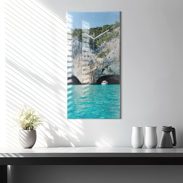 Vertikální nástěnné hodiny Podvodní jeskyně