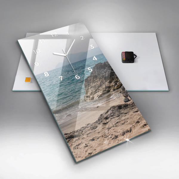 Vertikální nástěnné hodiny Výhled na Středozemní moře
