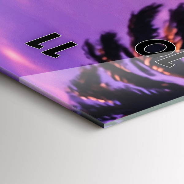 Vertikální skleněné hodiny Západ slunce v Los Angeles