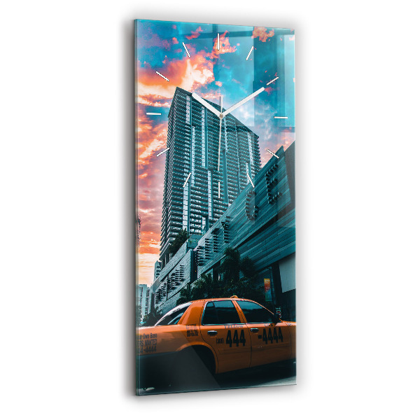 Vertikální skleněné hodiny Miami na Floridě