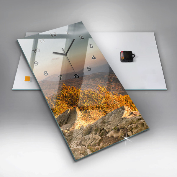 Vertikální skleněné hodiny Pohoří Bieszczady