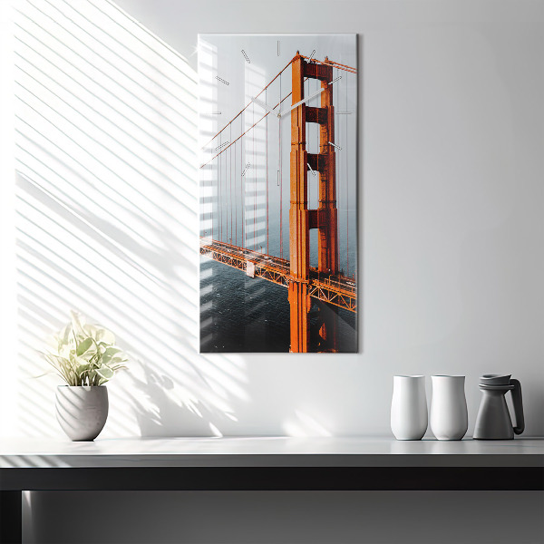 Vertikální skleněné hodiny Most Golden Gate
