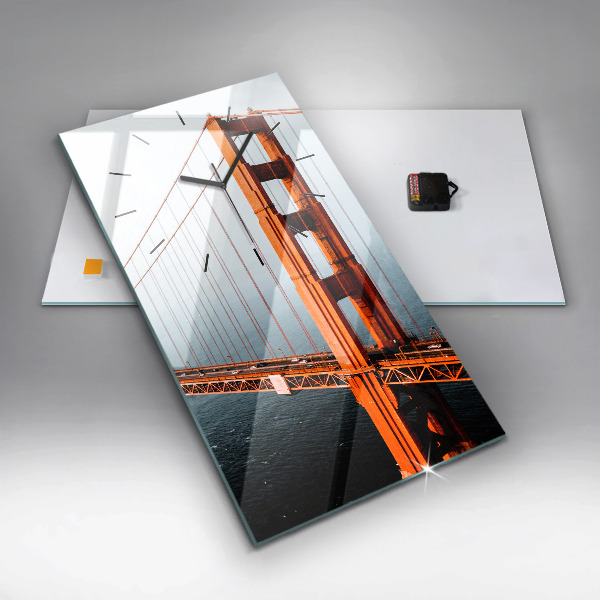 Vertikální skleněné hodiny Most Golden Gate
