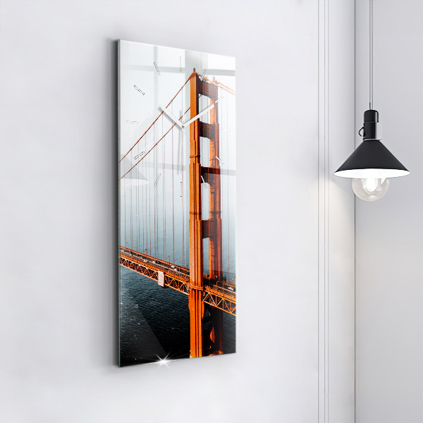 Vertikální skleněné hodiny Most Golden Gate
